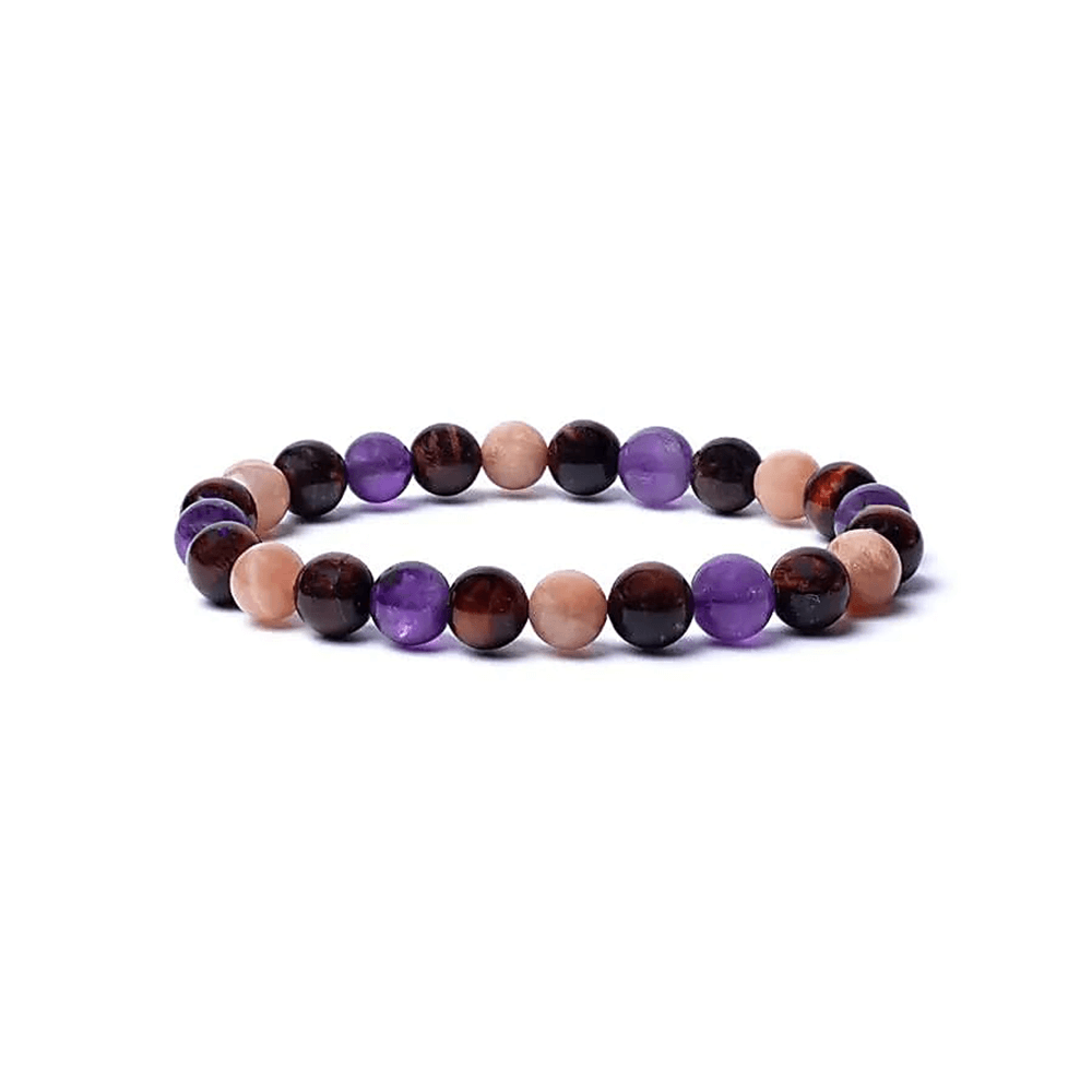 Armband Tigerauge/Sonnenstein/Amethyst