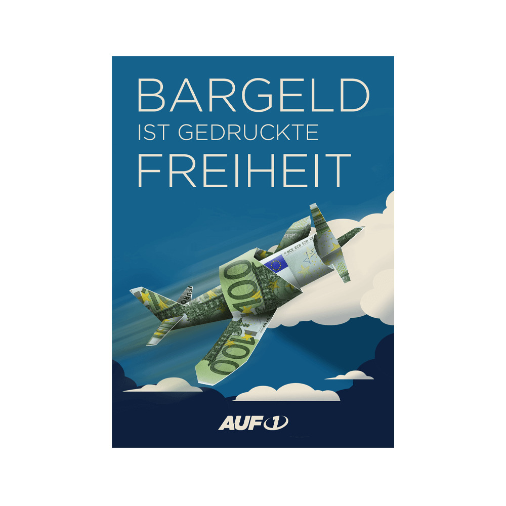 Aufkleber „Bargeld ist gedruckte Freiheit“