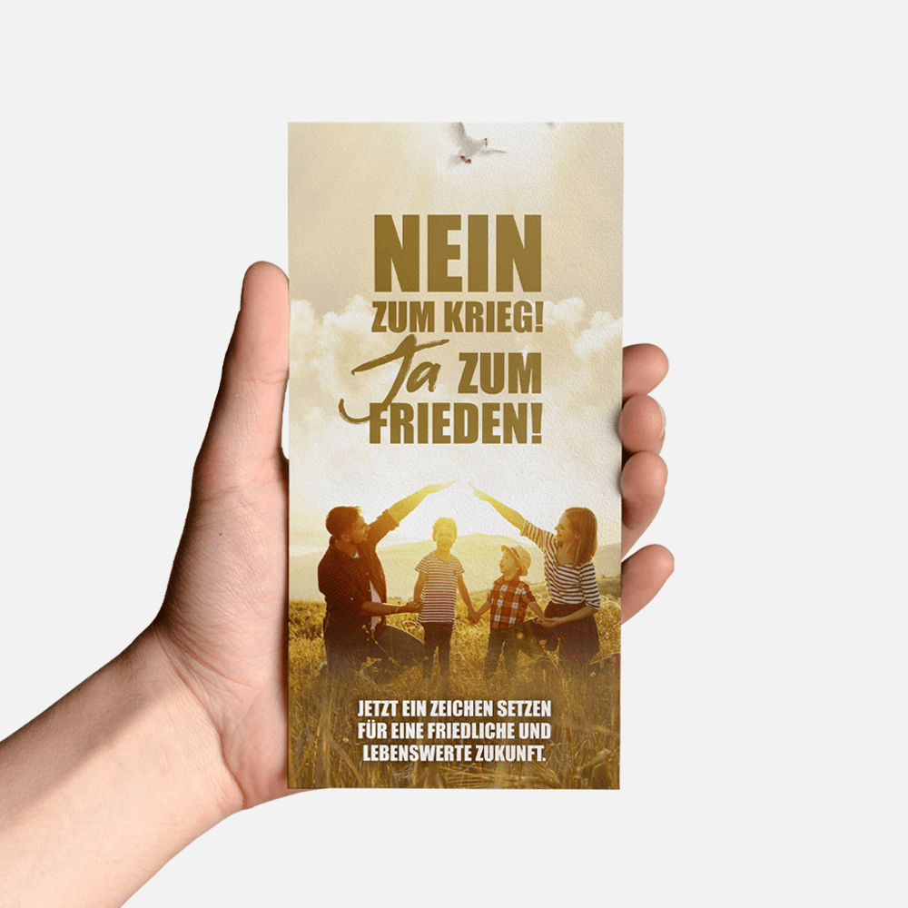 Faltblatt „Nein zum Krieg! Ja zum Frieden!“
