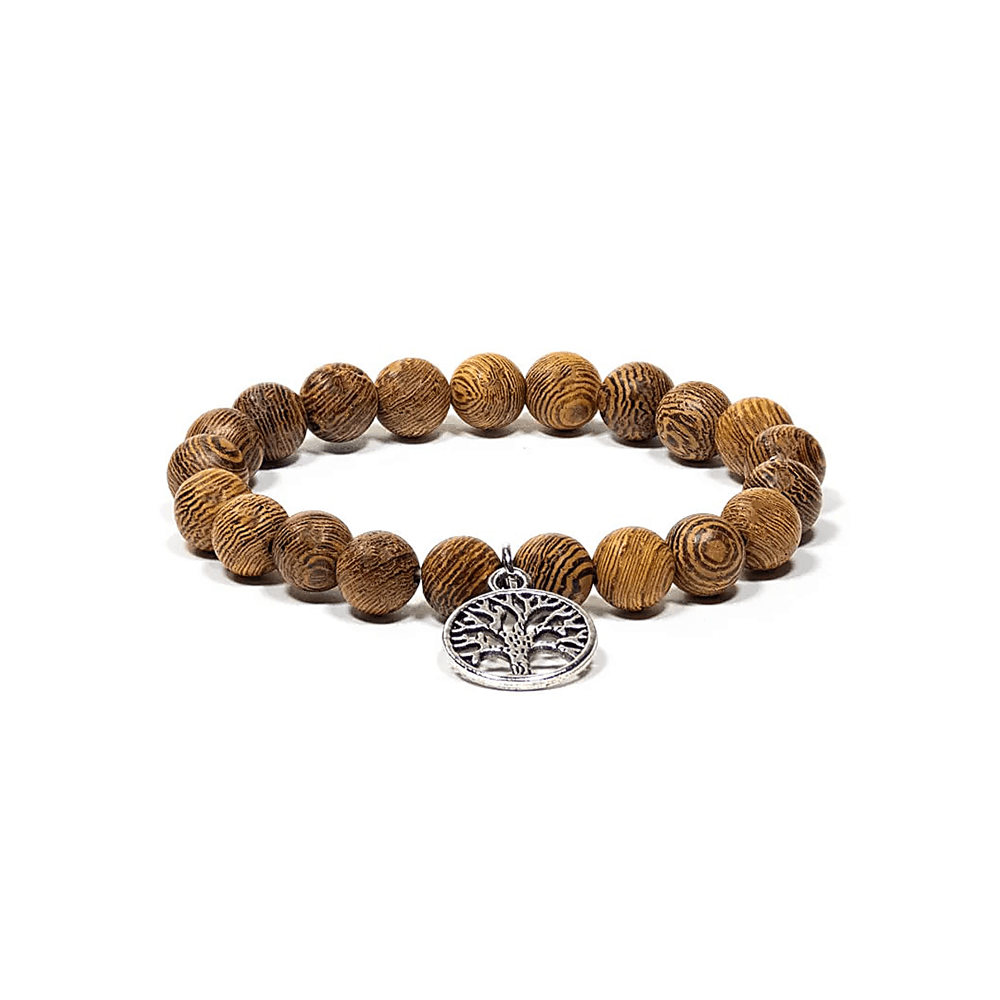 Mala Armband Wengeholz mit Baum des Lebens
