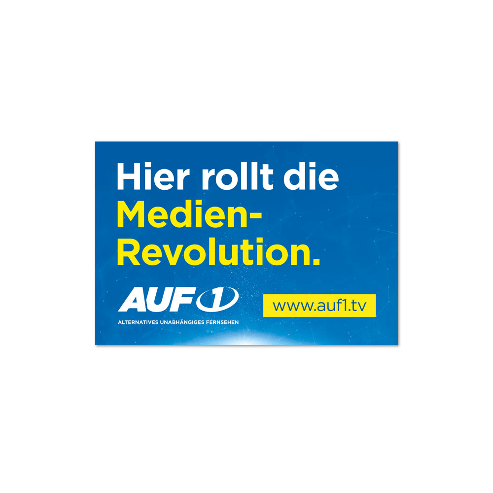 Magnetfolie „Hier rollt die Medien-Revolution“