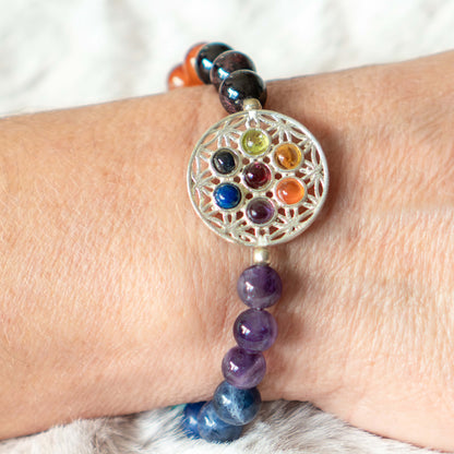 Armband 7 Chakren Blume des Lebens