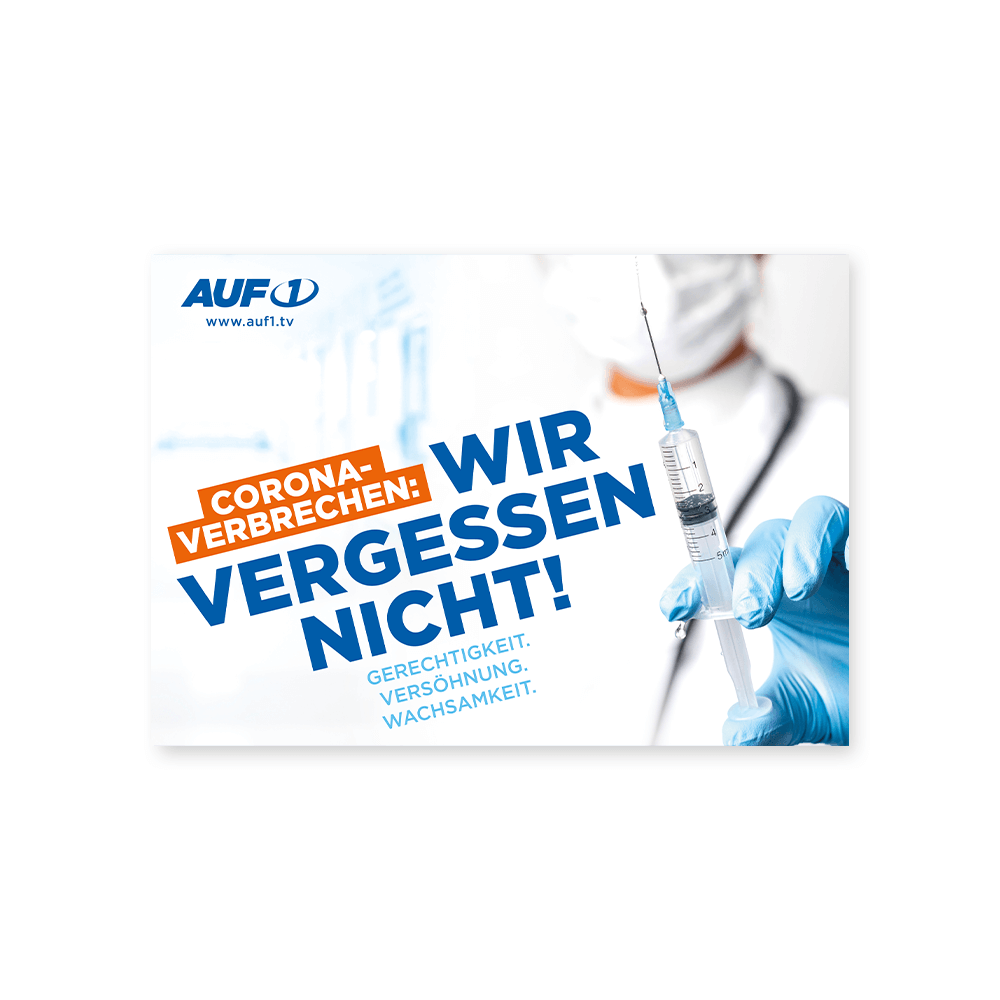 Aufkleber „Corona-Verbrechen: Wir vergessen nicht!“