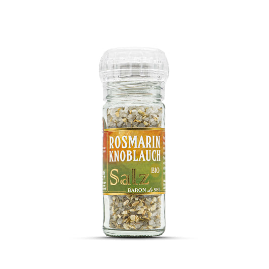 Bio Rosmarin Knoblauch Salz Keramikmühle (70g)