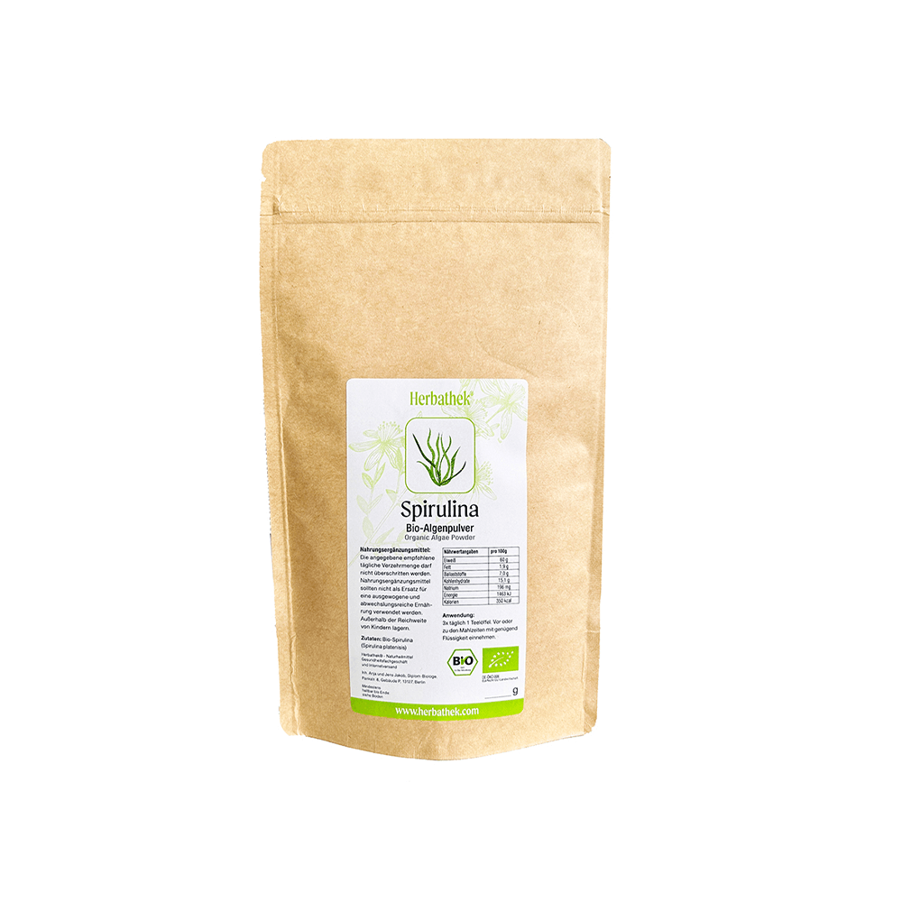 Bio Spirulina Algen gemahlen