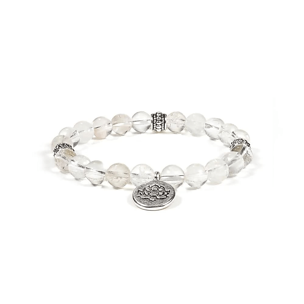 Mala Armband Bergkristall mit Lotus