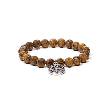 Mala Armband Wengeholz mit Baum des Lebens