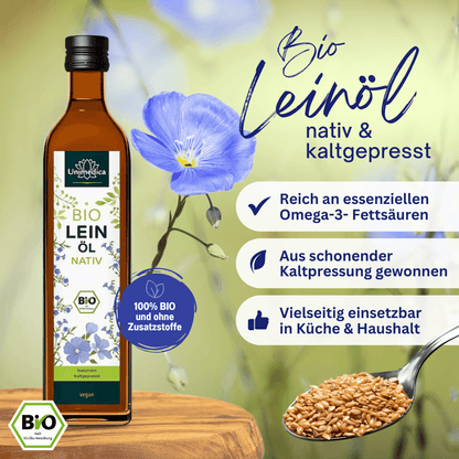 Bio Leinöl nativ und kaltgepresst