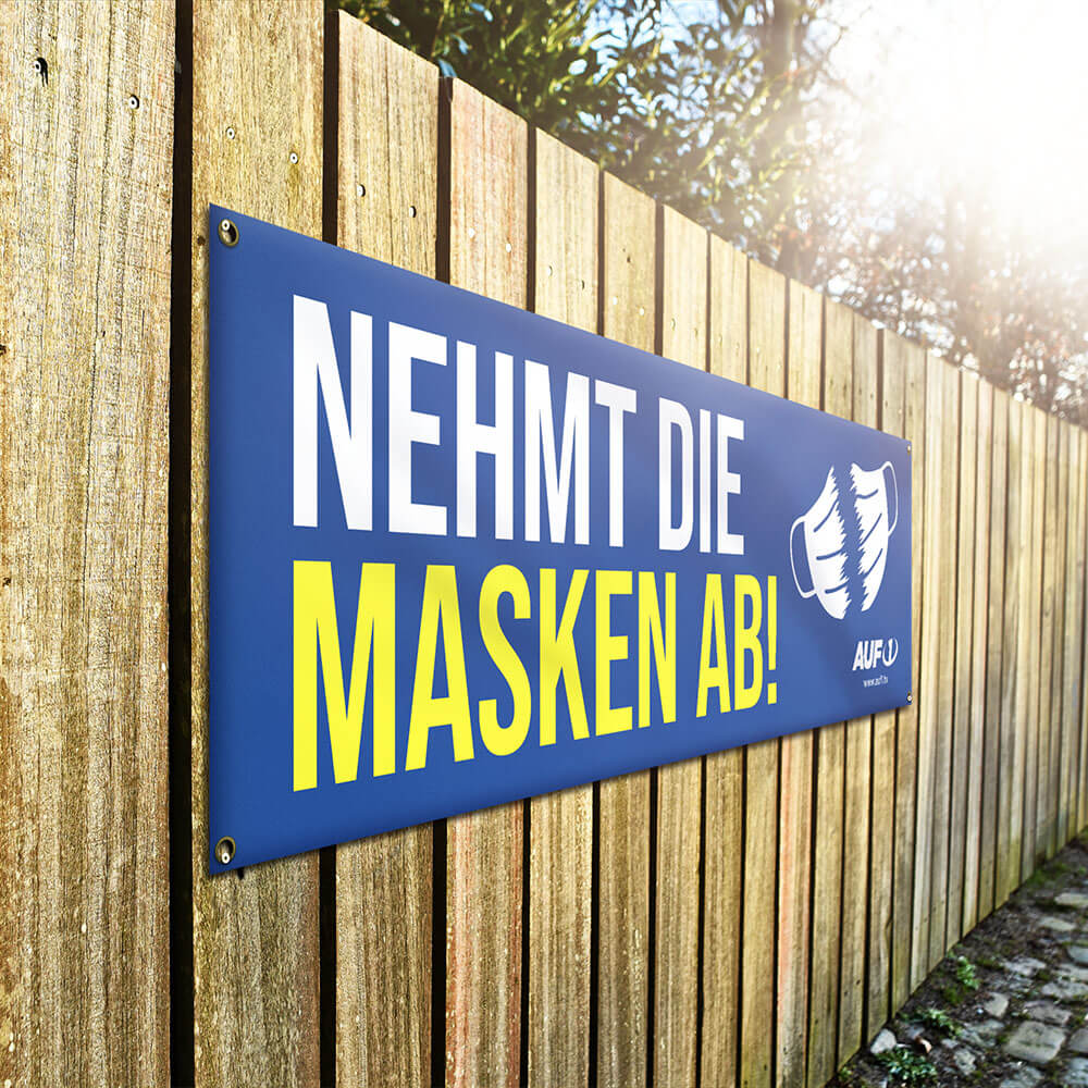 Plane „Nehmt die Masken ab“