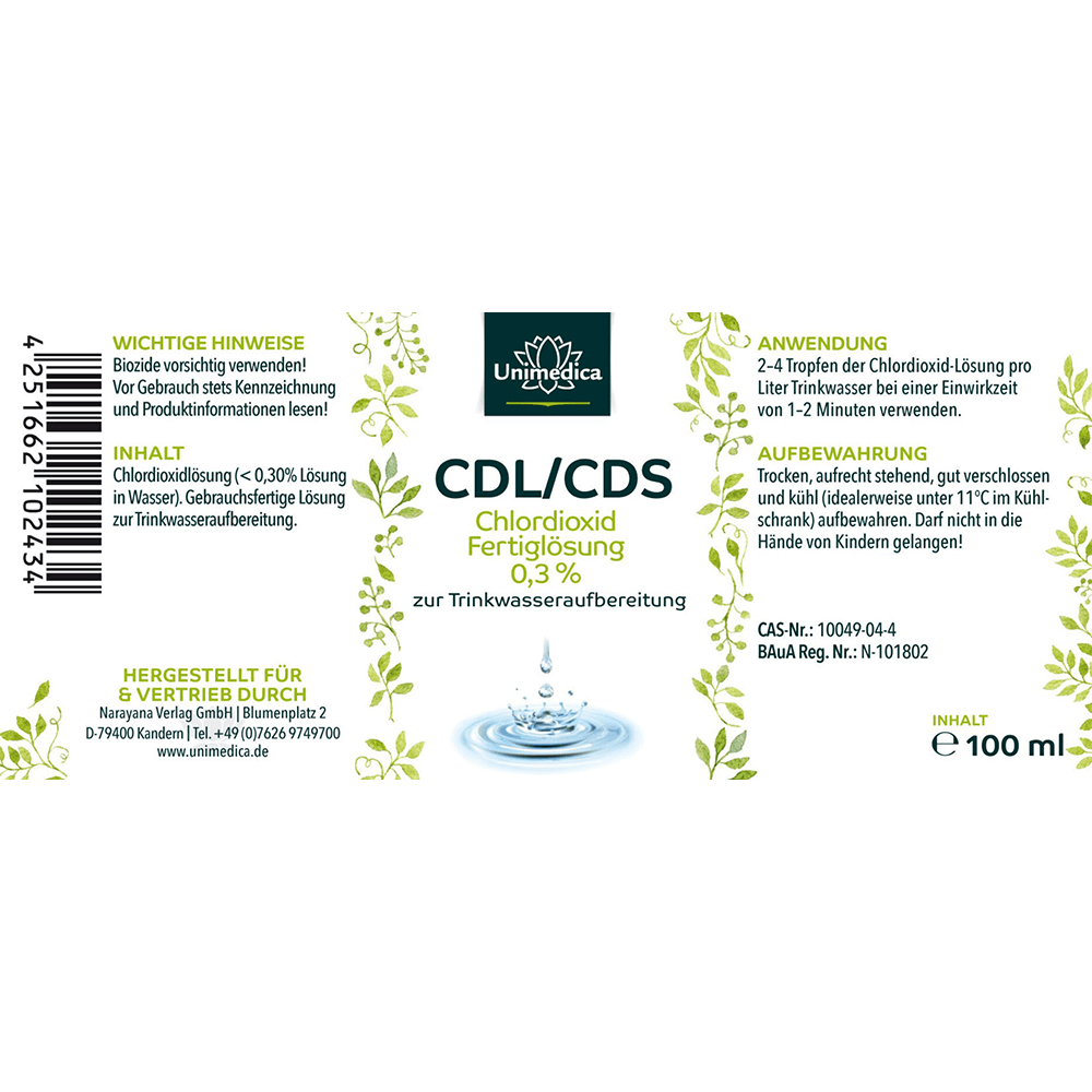 CDL/CDS Chlordioxid Fertiglösung 0,3% (100 ml)