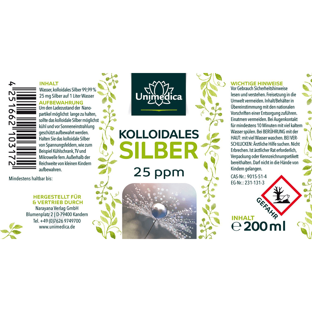 Kolloidales Silber 25 ppm (200ml)