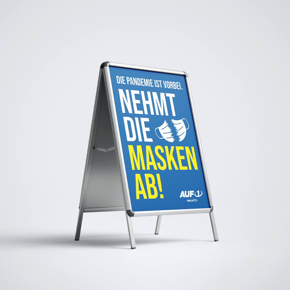 Plakat „Nehmt die Masken ab“