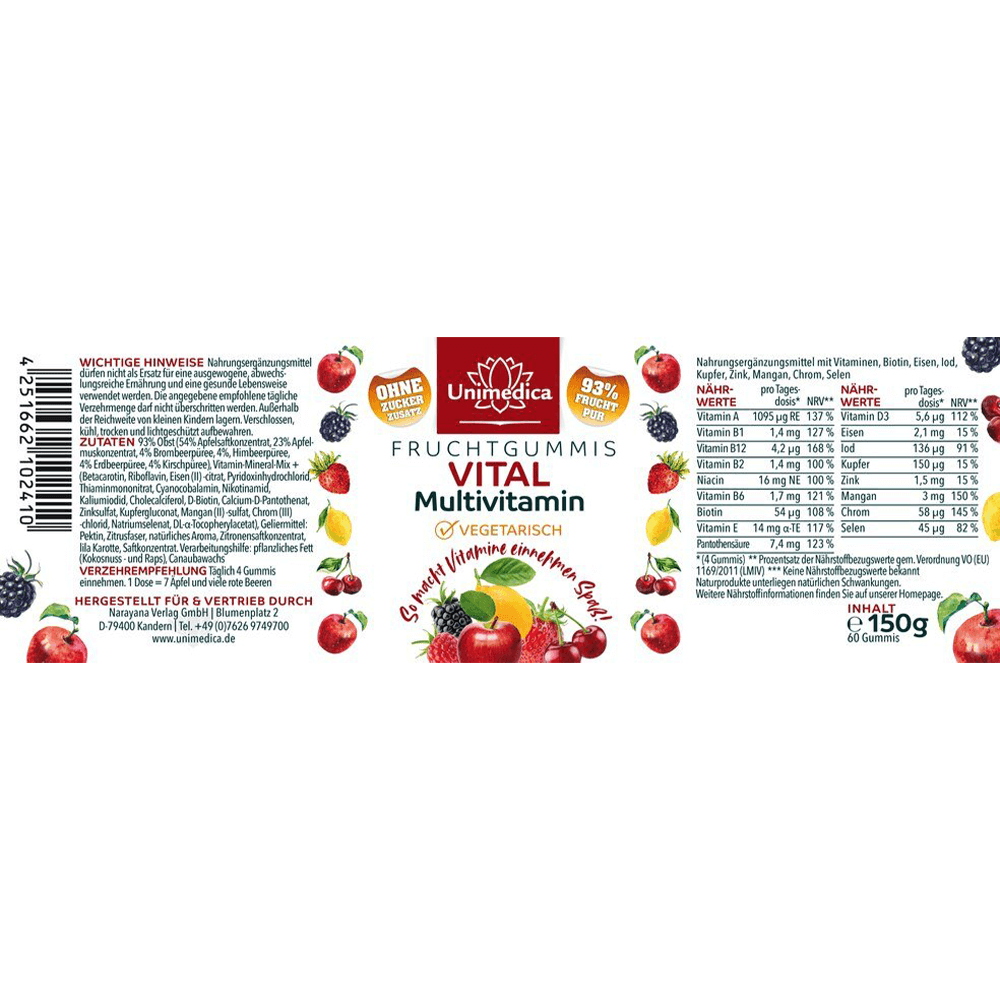 Vital Multivitamin Fruchtgummis (60 Stück)